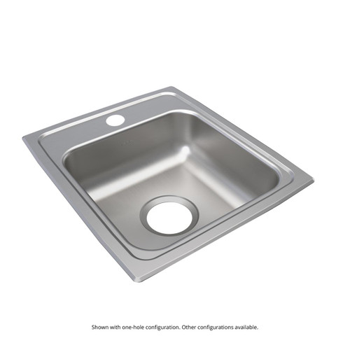 Lustertone Classic Stainless Steel 15" X 17-1/2" X 6-1/2", 0-Hole Single Bowl Drop-In Ada Sink in Lustrous Satin
