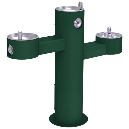 Outdoor Tri-Level Pedestal Fountain Non-Filtered Non-Refrigerated Evergreen in Evergreen