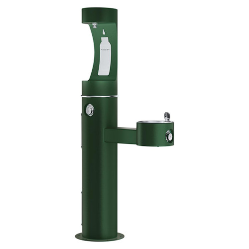 Outdoor Ezh2O Upper Bottle Filling Station Bi-Level Pedestal Non-Filtered Non-Refrigerated Evergreen in Evergreen