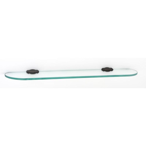 Alno Charlie's Collection A6750-24-CHBRZ 24-in Glass Shelf with Brackets Transitional in Chocolate Bronze Alno Charlie's Collection A6750-24-CHBRZ 24-in Glass Shelf with Brackets Transitional in Chocolate Bronze
