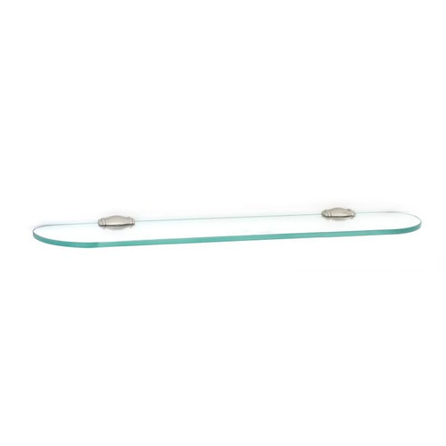 Charlie's Collection A6750-24-PN 24-in Glass Shelf with Brackets Transitional in Polished Nickel Charlie's Collection A6750-24-PN 24-in Glass Shelf with Brackets Transitional in Polished Nickel
