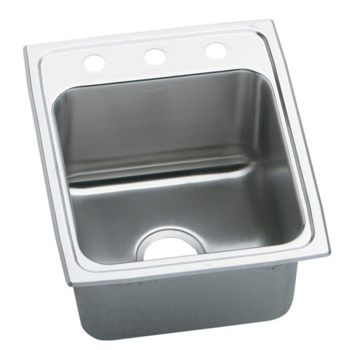 Lustertone Classic Stainless Steel 17" X 22" X 10-1/8", 0-Hole Single Bowl Drop-In Sink With Quick-Clip in Lustrous Satin