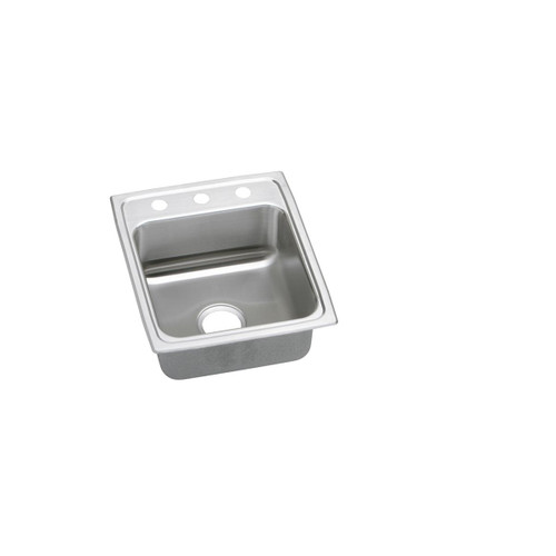 Lustertone Classic Stainless Steel 17" X 20" X 5-1/2", 0-Hole Single Bowl Drop-In Ada Sink With Quick-Clip in Lustrous Satin