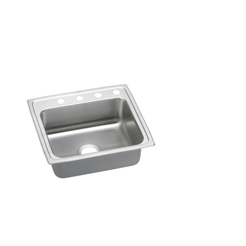 Lustertone Classic Stainless Steel 25" X 21-1/4" X 6", Single Bowl Drop-In Ada Sink in Lustrous Satin