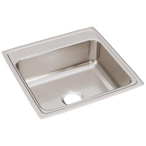 Lustertone Classic Stainless Steel 22" X 22" X 7-5/8", 0-Hole Single Bowl Drop-In Sink in Lustrous Satin