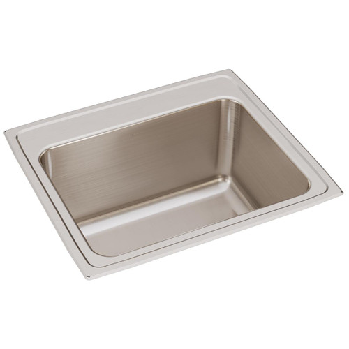 Lustertone Classic Stainless Steel 25" X 22" X 12-1/8", 0-Hole Single Bowl Drop-In Sink in Lustrous Satin