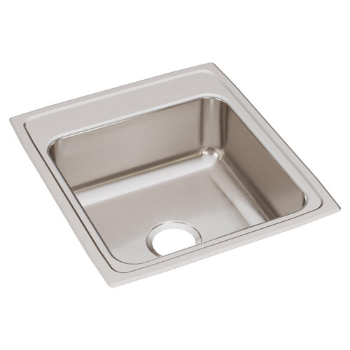 Lustertone Classic Stainless Steel 19-1/2" X 22" X 7-5/8", 0-Hole Single Bowl Drop-In Sink in Lustrous Satin