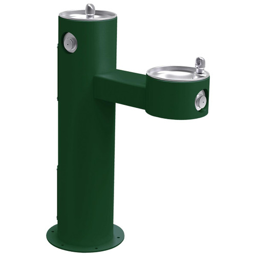 Outdoor Bi-Level Pedestal Fountain Non-Filtered Non-Refrigerated Evergreen in Evergreen