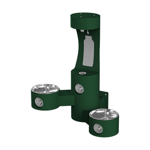 Outdoor Ezh2O Bottle Filling Station Wall Mount With Bi-Level Fountain Non-Filtered Non-Refrigerated Evergreen in Evergreen