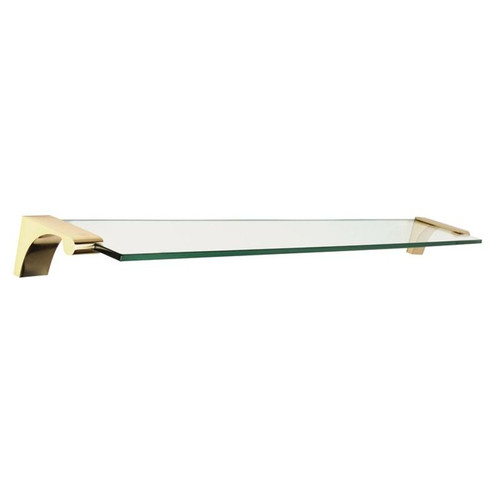 25-in Glass Shelf with Brackets Transitional in Polished Brass