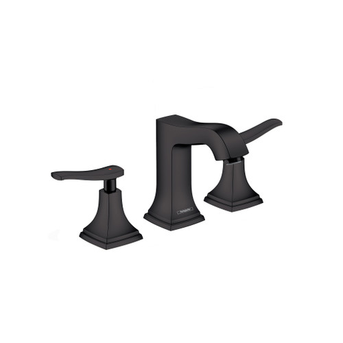 Metropol Classic Widespread Faucet 110 With Lever Handles And Pop-Up Drain, 1.2 Gpm in Matte Black