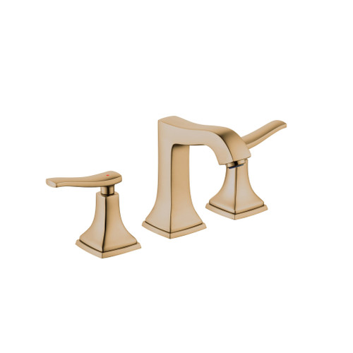 Metropol Classic Widespread Faucet 110 With Lever Handles And Pop-Up Drain, 1.2 Gpm in Brushed Bronze
