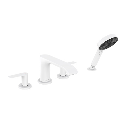 Vivenis 4-Hole Roman Tub Set Trim With 1.75 Gpm Handshower in Matte White