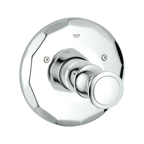 Central Thermostatic Trim with Round Handle in Chrome