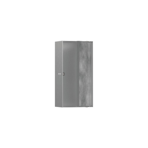 Xtrastoris Rock Wall Niche With Tileable Door 12"X 6"X 4" in Brushed Stainless Steel
