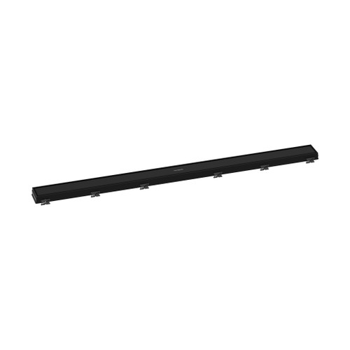 Raindrain Match Trim Zero/ Tile 39 3/8" With Height Adjustable Frame in Matte Black