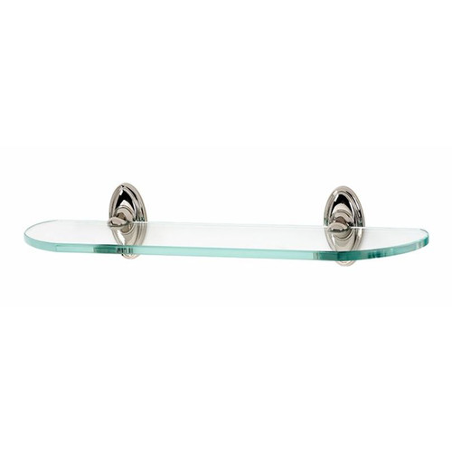 Alno Classic Traditional A8050-18-PN 18-in Glass Shelf with Brackets Traditional in Polished Nickel Alno Classic Traditional A8050-18-PN 18-in Glass Shelf with Brackets Traditional in Polished Nickel