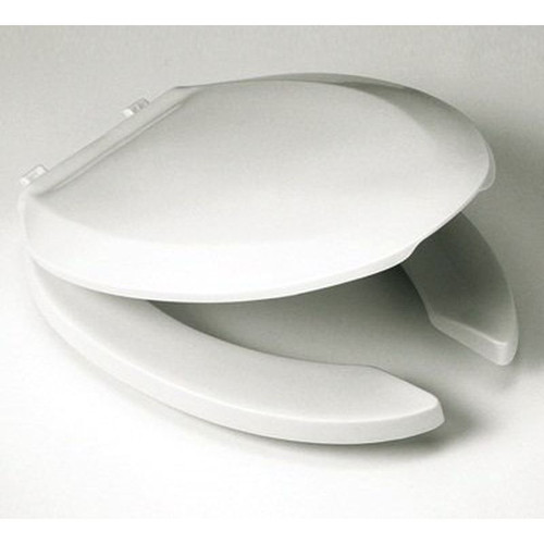 Elongated Open-Front Toilet Seat and Lid in Cotton