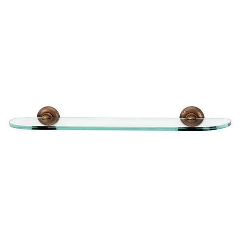 Bath 24-in Glass Shelf with Brackets Rustic in Rust Bronze Bath 24-in Glass Shelf with Brackets Rustic in Rust Bronze