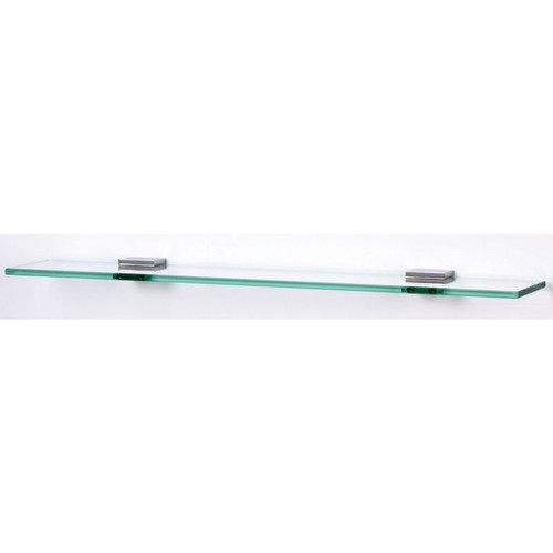 Alno Contemporary II A8455-18-PN 18-in Glass Shelf with Brackets Modern in Polished Nickel Alno Contemporary II A8455-18-PN 18-in Glass Shelf with Brackets Modern in Polished Nickel