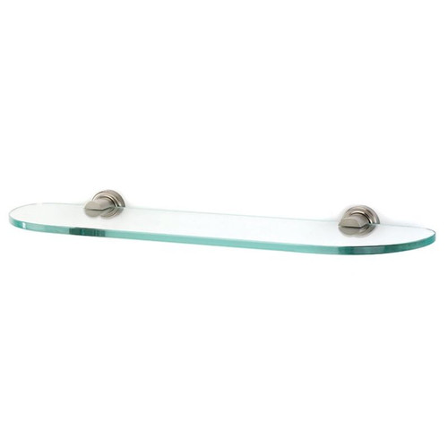 Alno Infinity A8750-18-SN 18-in Glass Shelf with Brackets Modern in Satin Nickel Alno Infinity A8750-18-SN 18-in Glass Shelf with Brackets Modern in Satin Nickel