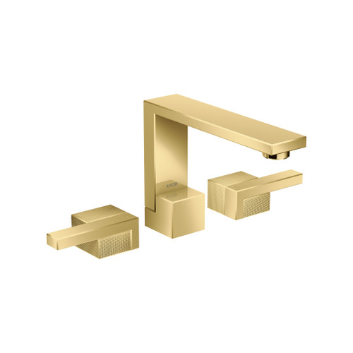 Edge Widespread Faucet 130 - Diamond Cut, 1.2 Gpm in Polished Gold Optic