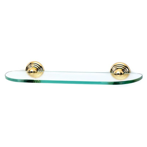 Alno Embassy A9050-18-PB 18-in Glass Shelf with Brackets Traditional in Polished Brass Alno Embassy A9050-18-PB 18-in Glass Shelf with Brackets Traditional in Polished Brass