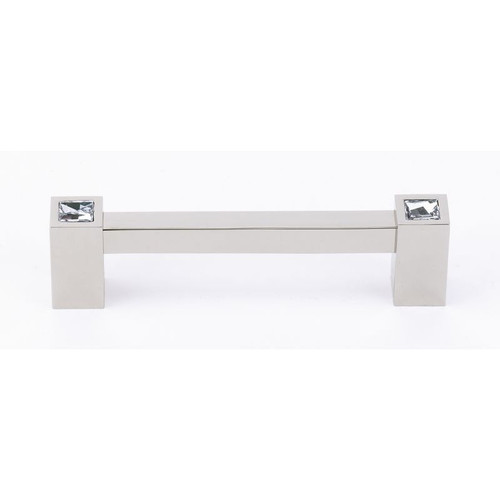 Contemporary Crystal C718-4-PN Crystal Pull Modern in Polished Nickel