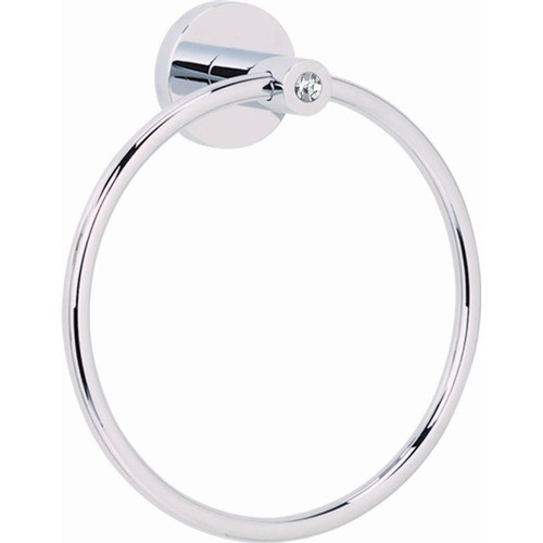 Alno Contemporary I Crystal C8340-SN Modern Towel Ring 6-in in Satin Nickel Alno Contemporary I Crystal C8340-SN Modern Towel Ring 6-in in Satin Nickel