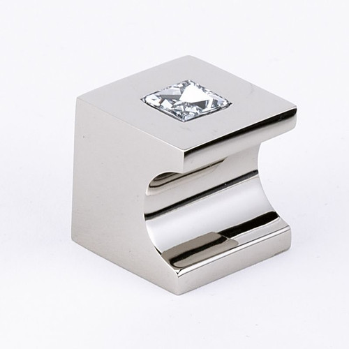 Contemporary Crystal C853-1-PN Crystal Knob Modern 1-in in Polished Nickel