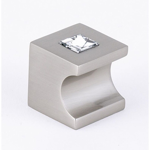 Alno Contemporary Crystal C853-1-SN Crystal Knob Modern 1-in in Satin Nickel Alno Contemporary Crystal C853-1-SN Crystal Knob Modern 1-in in Satin Nickel