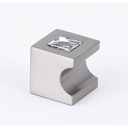 Crystal Knob Modern 3/4-in in Satin Nickel