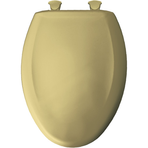 Plastic Elongated Slow-Close Toilet Seat in Harvest Gold