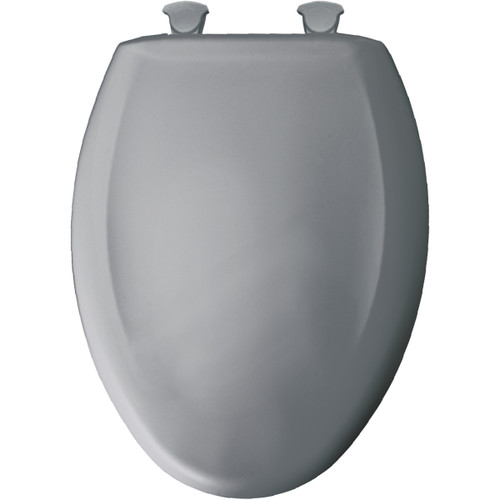Plastic Elongated Slow-Close Toilet Seat in Country Grey