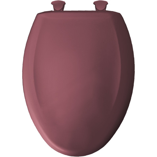 Plastic Elongated Slow-Close Toilet Seat in Raspberry