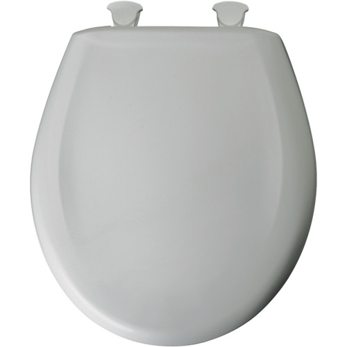 Plastic Round Slow-Close Toilet Seat in Ice Grey