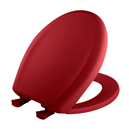 Plastic Round Slow-Close Toilet Seat in Red