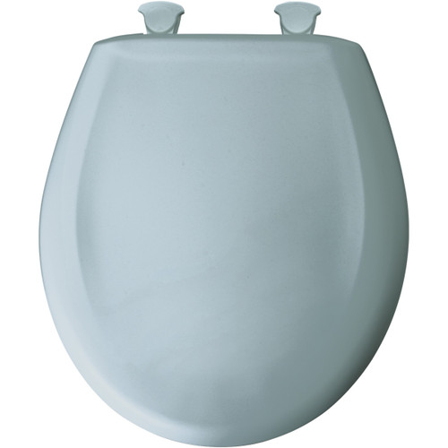 Plastic Round Slow-Close Toilet Seat in Heron Blue Plastic Round Slow-Close Toilet Seat in Heron Blue