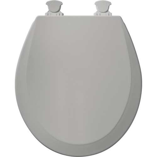 Wood Round Toilet Seat in Silver