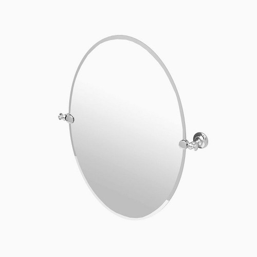 28-1/2inW X 32inH Wall-Mounted Frameless Oval Mirror in Polished Nickel 28-1/2inW X 32inH Wall-Mounted Frameless Oval Mirror in Polished Nickel