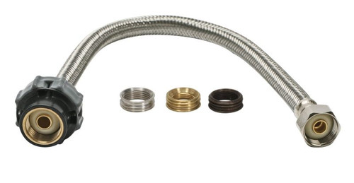 Braided Stainless Steel 16-in Universal Click Seal Faucet Connector Braided Stainless Steel 16-in Universal Click Seal Faucet Connector