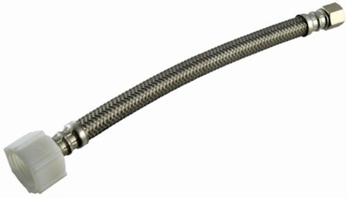 Braided Stainless Steel 16-in Metal Nut Toilet Supply Connector with 3/8-in Female Compression Thread x 7/8-in Female Ballcock Thread Braided Stainless Steel 16-in Metal Nut Toilet Supply Connector with 3/8-in Female Compression Thread x 7/8-in Female Ballcock Thread