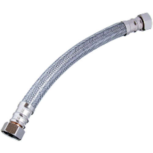 Braided Stainless Steel 18-in Water Heater Connector with 3/4-in Male Iron Pipe x 3/4-in Female Iron Pipe Braided Stainless Steel 18-in Water Heater Connector with 3/4-in Male Iron Pipe x 3/4-in Female Iron Pipe