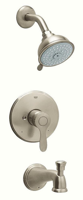 Pressure Balance Valve Shower/Bath Combination Trimset in Brushed Nickel