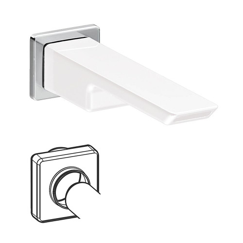Wall Mount Spout Escutcheon in Chrome