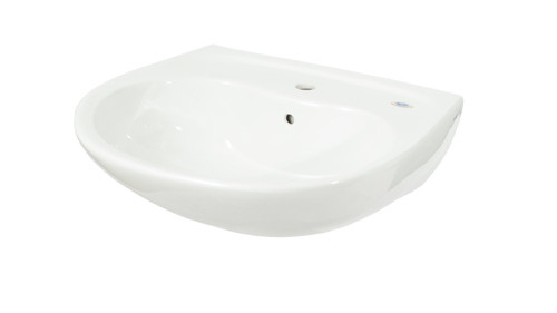 LT241G#01 22-7/8-in Wall Mounted Bathroom Sink with Single Faucet Hole Drilled, Overflow and SanaGloss Ceramic Glaze in Cotton