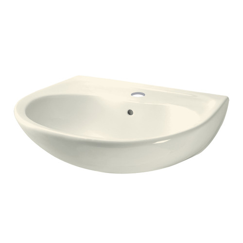 LT241G#12 22-7/8-in Wall Mounted Bathroom Sink with Single Faucet Hole Drilled, Overflow and SanaGloss Ceramic Glaze in Sedona Beige