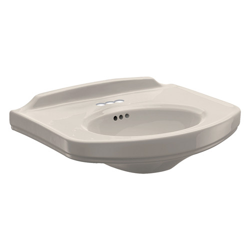 24-1/4-in Pedestal Bathroom Sink with 3 Faucet Holes Drilled and Overflow, Less Pedestal in Sedona Beige 24-1/4-in Pedestal Bathroom Sink with 3 Faucet Holes Drilled and Overflow, Less Pedestal in Sedona Beige