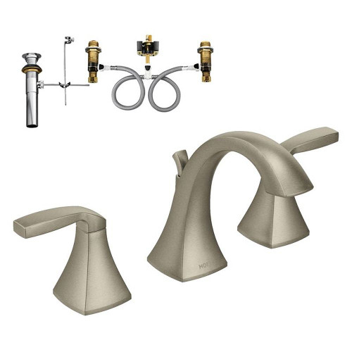 KLVO-D-T6905BN Two-Handle High-Arc Lavatory Faucet in Brushed Nickel