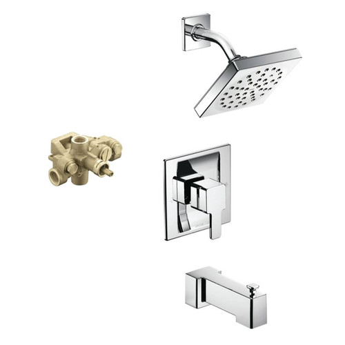 Moen KTS90-M-TS3713CR 90 Degree 6-In Rain Shower And 7-1/4-In Spout